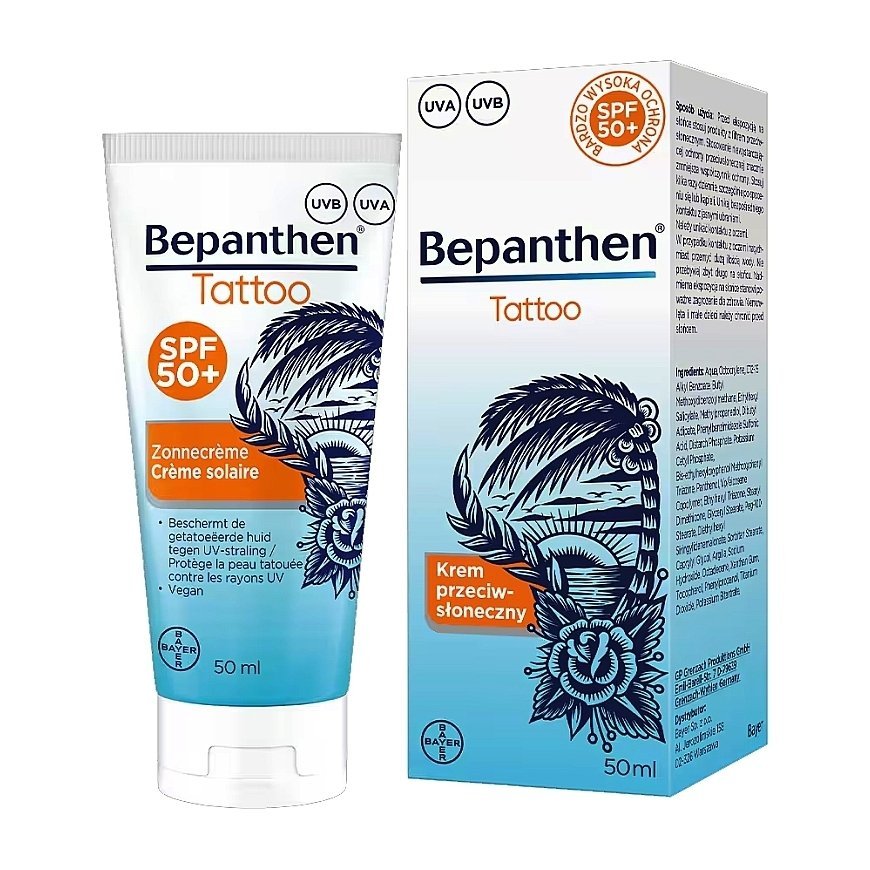 Bepanthen Apsauga nuo saulės nuo tatuiruotės, 50 ml – 2