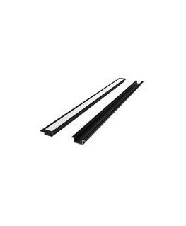 Led Line Prime LED profilu komplekts, 3m, ierobžots, melns, ar baltu vāciņu un aizbīdņiem