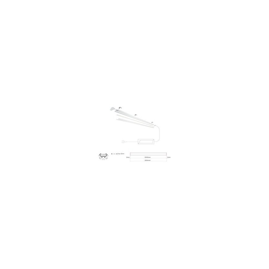 Светодиодный профиль LED Line Prime комплект, 3 м, встраиваемый, черный, с белой крышкой и заглушками – 2