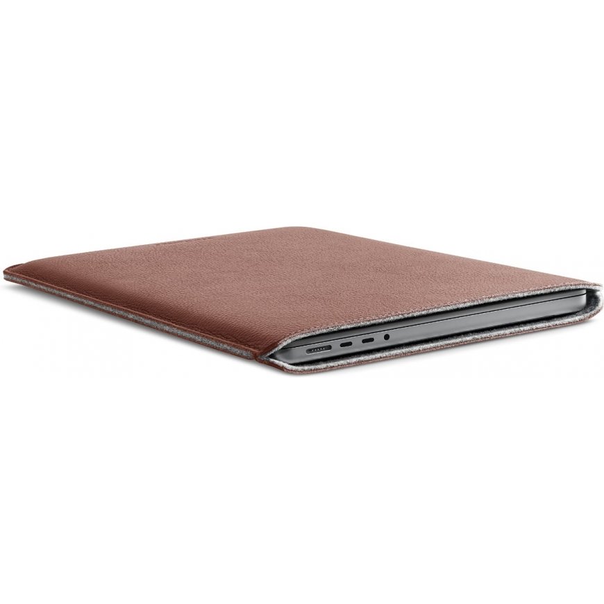 Woolnut Leather Sleeve -suojatasku 14" MacBook Pro, konjakki – 4