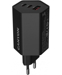 CANYON charger HEXAGON 65 GaN 65W 2xPD 1xQC EU Black