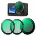 K&F Filters Set 3in1 Pl + Nd2-32 + Black Diffusion 1/4, for Dji Osmo Action 3 4 5 Pro / Sku.2360