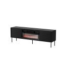 Cama CORTINA TV cabinet 180x40x60 black + black fireplace Cama CORTINA TV cabinet 180x40x60 black + black fireplace