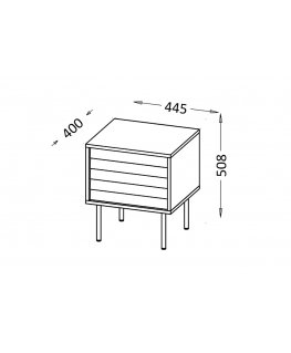 Cama CORTINA 490316 öö- ja voodikapp Öökapp Must, Kreeka pähkel