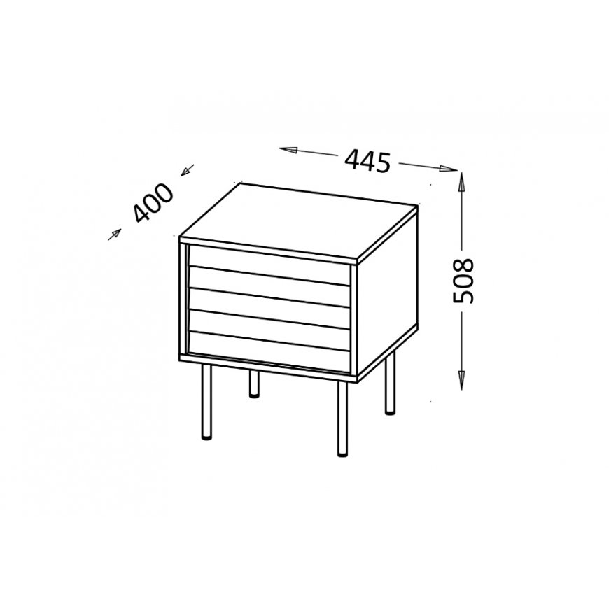 Cama CORTINA 490316 naktsskapītis Melns, Riekstkoks