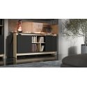 Cama PORTO 2D komoda 150x38x77 ąžuolas/juoda Cama PORTO 2D komoda 150x38x77 ąžuolas/juoda