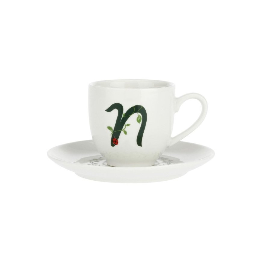 LA PORCELLANA BIANCA SOLOTUA Krūze un šķīvis 90 ml, Raksts N – 2