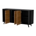 Cama VOLARE chest of drawers 151 x 39 x 75 cm black/walnut Cama VOLARE chest of drawers 151 x 39 x 75 cm black/walnut