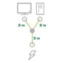 InLine 16657F virtajohto musta 5 m Virtapistoke tyyppi F 2 x C13 liitin