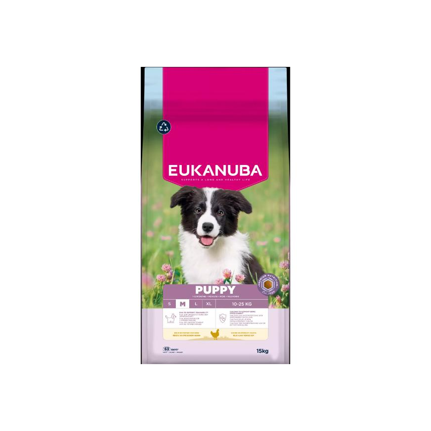 Sausa barība kucēniem - Eukanuba Puppy Medium Chicken, 15 kg