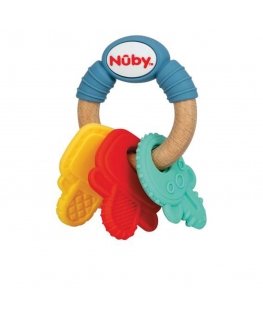 Nuby puidust ja silikoonist närimisvõti 3m+ 1 tk