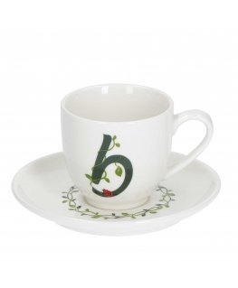 WHITE PORCELAIN SOLOTUA Cup and Saucer 90 ml, design B