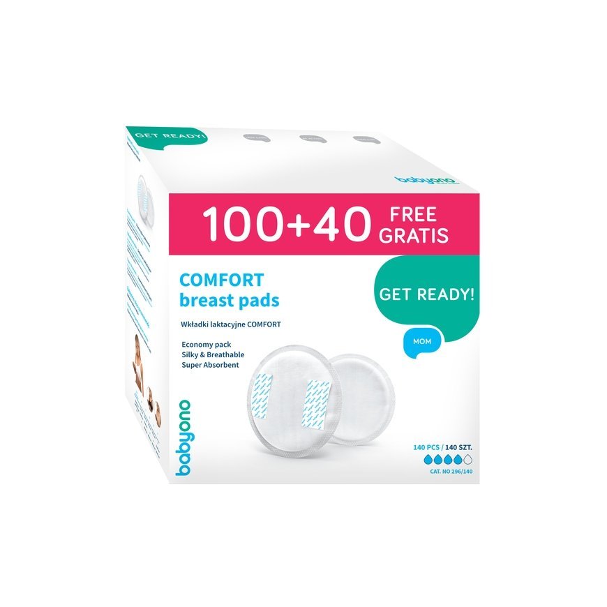 BabyOno Breast Pads COMFORT, 140 pcs