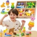 Viga Toys Koka figūriņas blokos Jājamzirdziņi džungļu dzīvnieki, Viga Viga Toys Koka figūriņas blokos Jājamzirdziņi džungļu dzīvnieki, Viga