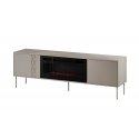 Cama RTV spintelė EF + židinys juoda TRESSE 180x40x54,5 kašmyras matinis