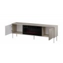 Cama RTV cabinet EF + fireplace black TRESSE 180x40x54.5 cashmere matt
