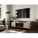Cama RTV spintelė EF + židinys juoda TRESSE 180x40x54,5 kašmyras matinis