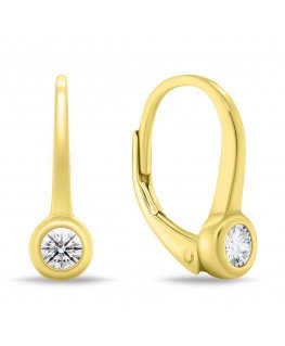 Brilio Silver Brilio Silver Glittering Gold-Plated Earrings with Zirconias LME276Y