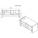 Cama PORTO bench/table 100x50x46 oak/black Cama PORTO bench/table 100x50x46 oak/black