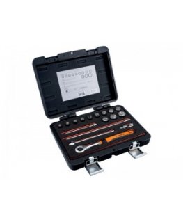 1/4" and 3/8" 6-point socket set with ratchet, 51 pieces. BAHCO [S51MC3H]
