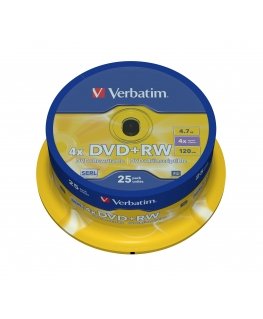 Verbatim DVD+RW Matt Silver 4,7 GB 25 tk