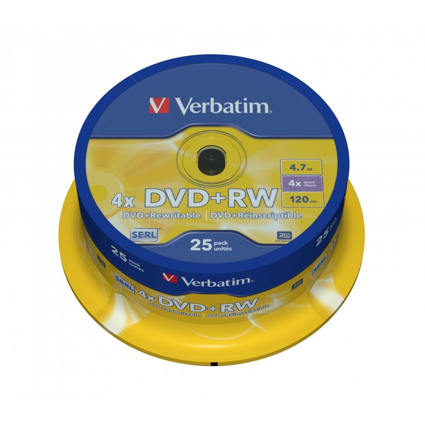Verbatim DVD+RW Matt Silver 4,7 GB 25 шт