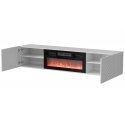 Cama RTV cabinet LARA 183x35x37 white matt + black fireplace
