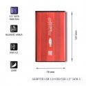 Qoltec 51860 välise kõvaketta korpus HDD / SSD 2,5 "SATA3 | USB 3.0 | Punane