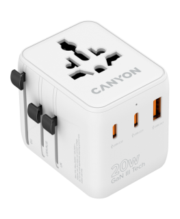 CANYON Travel Adapter OnTour 20 EU|UK|US|AUS 20W White 52914850