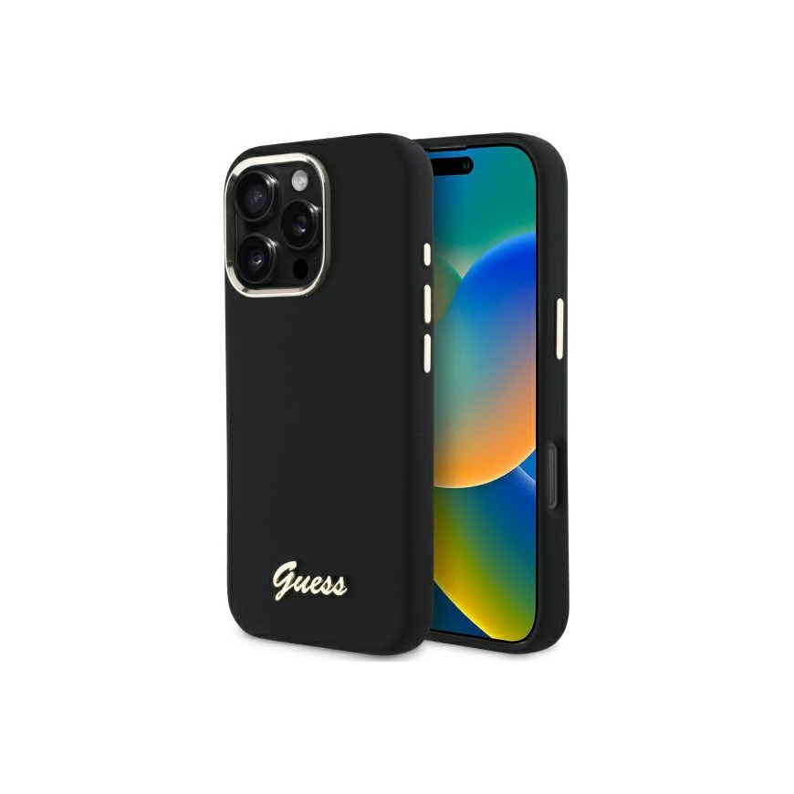 Guess GUHCP16LSMBSLK iPhone 16 Pro 6.3" black hardcase Silicone
