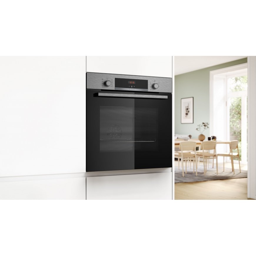 Bosch Serie 4 HBA534BS3 uuni 71 L 3400 W musta, Ruostumaton teräs – 4