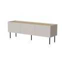 Cama FELLINI TV cabinet 150x40x52 cashmere + oiled oak top Cama FELLINI TV cabinet 150x40x52 cashmere + oiled oak top