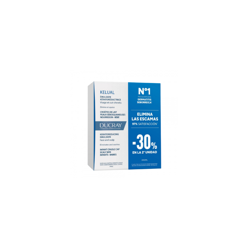 Ducray KELUAL keratoreducing emulsioon kätetõve jaoks, pakendis 2 x 50 ml