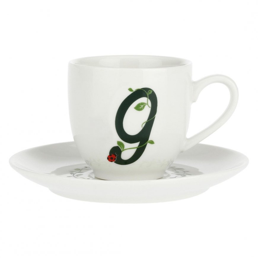 LA PORCELLANA BIANCA SOLOTUA Puodelis ir lėkštė 90 ml, Design G – 2