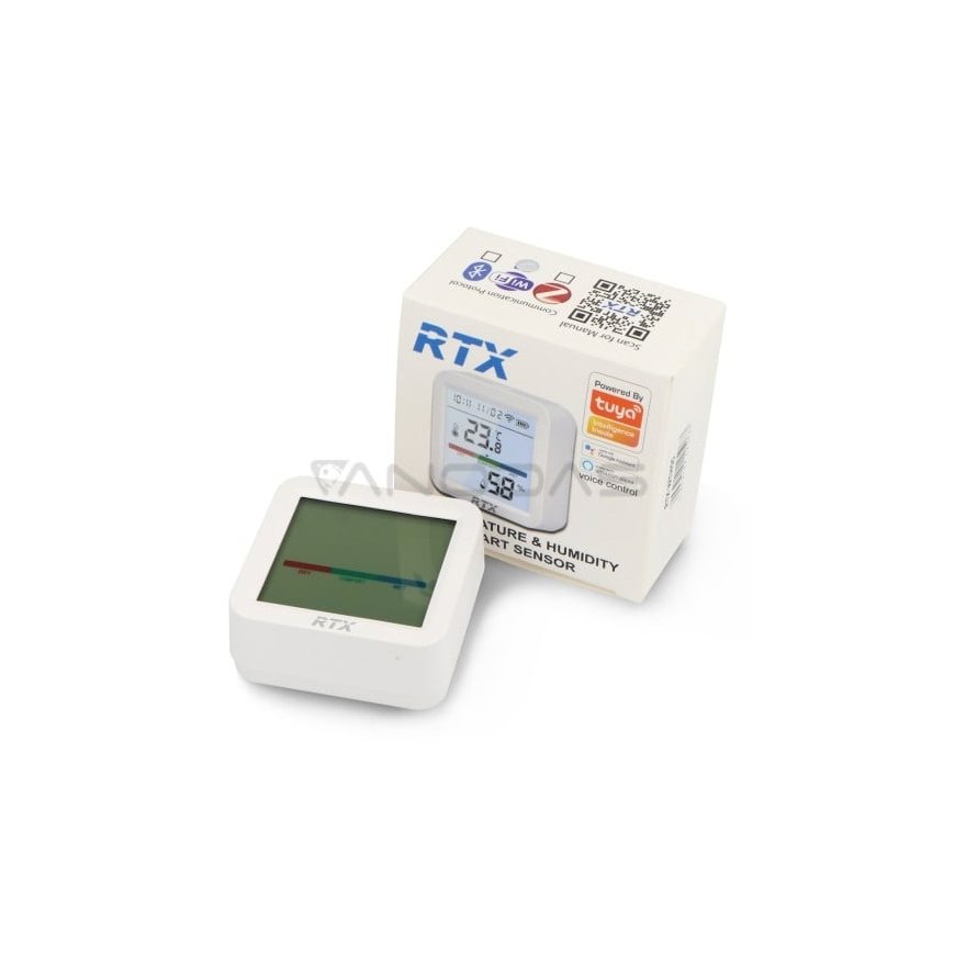 Tuya – temperatūros ir drėgmės jutiklis – WiFi – su LCD ekranu – Android/iOS programa – RTX WTHS5 – 2