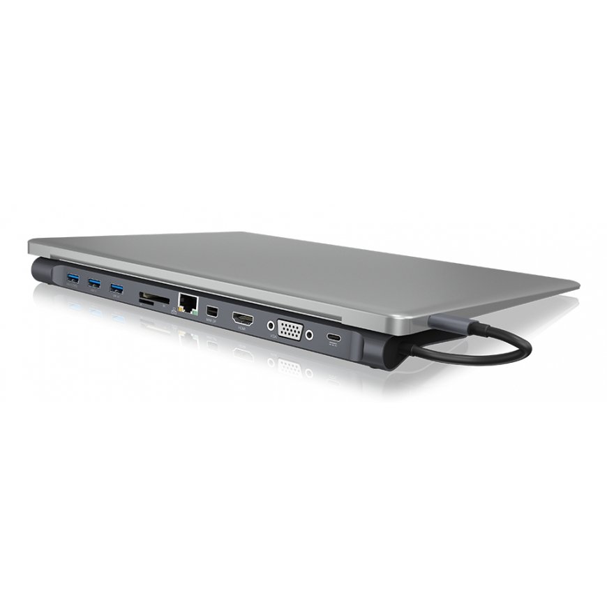ICY BOX IB-DK2102-C Langallinen USB 3.2 Gen 1 (3.1 Gen 1) Type-C Antrasiitti, musta – 5