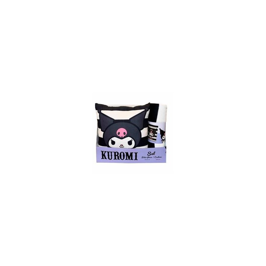 Sanrio Hello Kitty Kuromi polar blanket + cushion set – 2