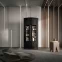 Cama 2D display cabinet MICHELLE 86x35-47xH180 black/viking oak Cama 2D display cabinet MICHELLE 86x35-47xH180 black/viking oak