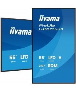 iiyama 55" 4K UHD Professional Digital Signage 24/7 display featuring Android OS, FailOver and Intel