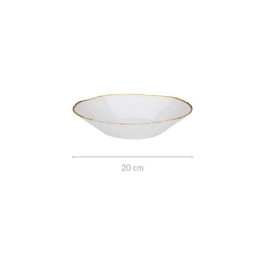 Vilde Gilus glass plate with gold rim DATURA, 20 cm – 2