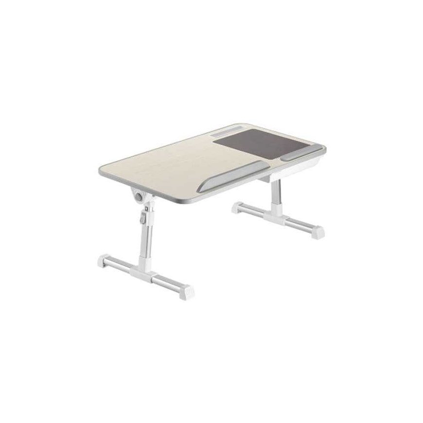 Spacetronik Beddy M adjustable bedside table, white beech