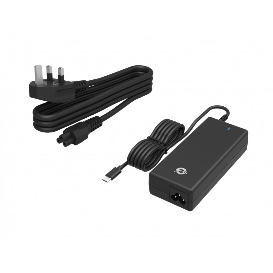 Conceptronic OZUL03BUK 100W GaN Desktop USB PD Charger, Built-in USB-C Cable, UK plug