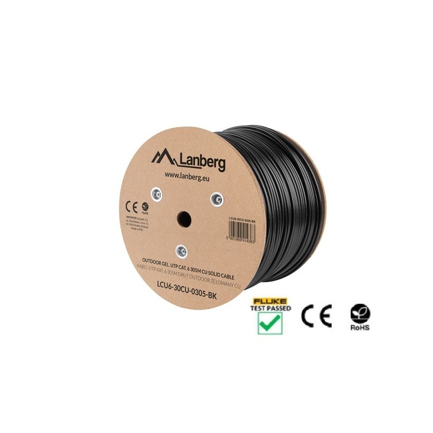 Lanberg LCU6-30CU-0305-BK tīkla kabelis Melns 305 m Cat6 U/UTP (UTP) – 2