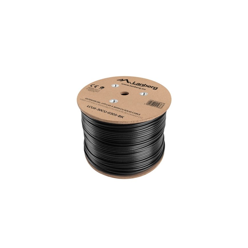 Lanberg LCU6-30CU-0305-BK сетевой кабель Черный 305 m Cat6 U/UTP (UTP) – 3