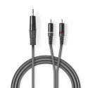 Nedis COTH22200GY30 audio kabelis 3 m 3.5mm 2 x RCA Pelēks Nedis COTH22200GY30 audio kabelis 3 m 3.5mm 2 x RCA Pelēks