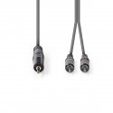 Nedis COTH22200GY30 audiokaapeli 3 m 3.5mm 2 x RCA Harmaa Nedis COTH22200GY30 audiokaapeli 3 m 3.5mm 2 x RCA Harmaa