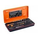 socket wrench set with 6-point sockets M4-M14 and 1/4" bits with ratchet, 34 pcs. BAHCO [S34MC8H]