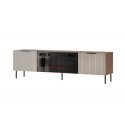 Cama ALMERA TV cabinet 180.5x42x52.5 walnut/cashmere + black fireplace