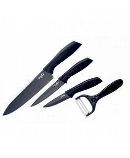 Knife Set Oliver Voltz 5V51633B4G, 3 pcs + Peeler, Black, in Box