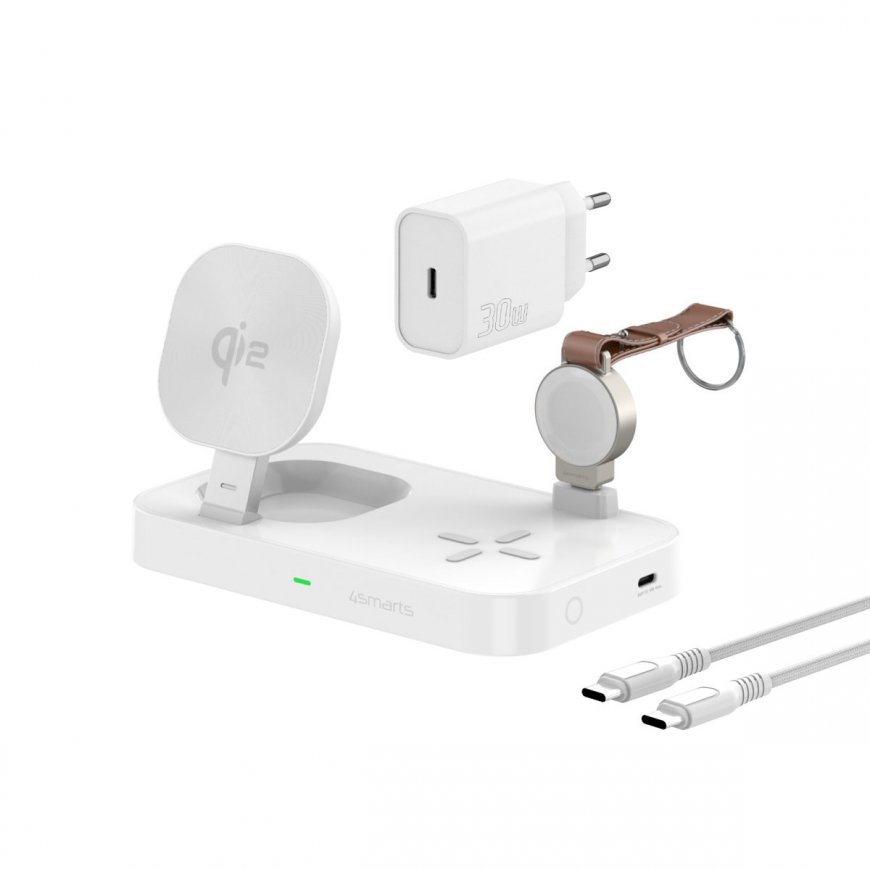 4smarts 540994 mobile device charger Headphones, Smartphone, Smartwatch White DC, USB Wireless charg
